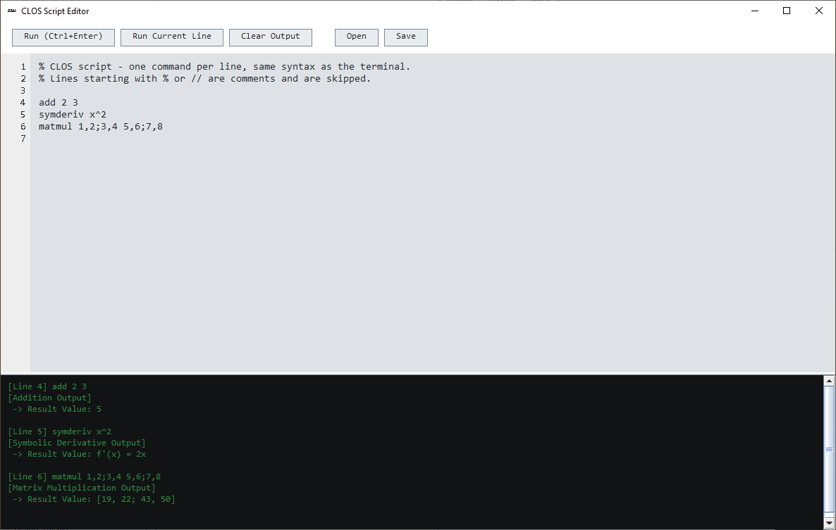 Scripting editor demonstration