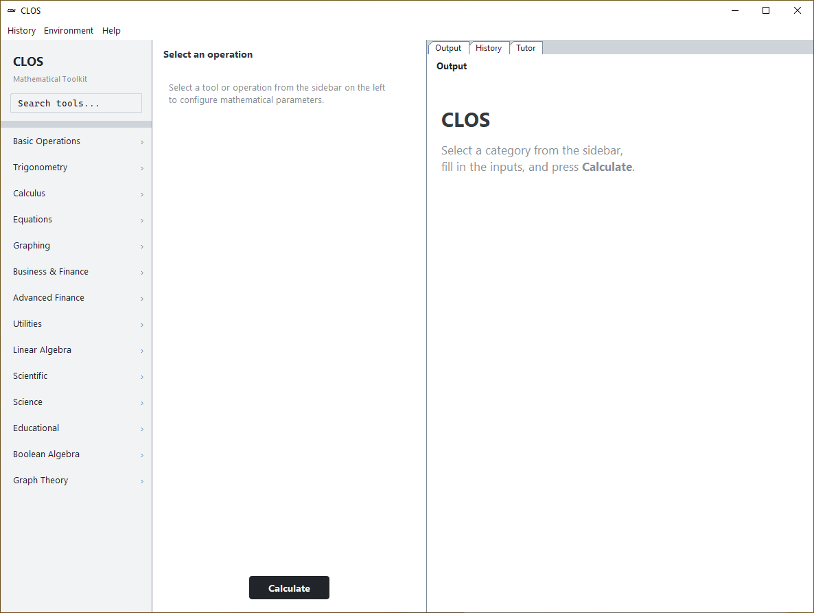 CLOS UI home screen